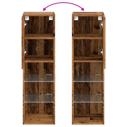 Tv Skříňka S Led Osvětlením Old Wood 30,5 X 30 X Staré Dřevo