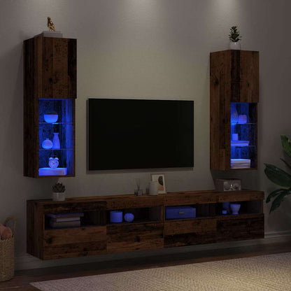 Tv Skříňka S Led Osvětlením Old Wood 30,5 X 30 X Staré Dřevo