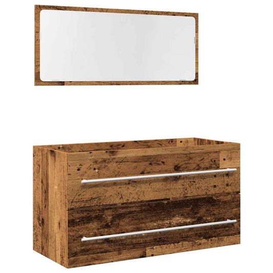 2Dílná Koupelnová Sestava Old Wood Kompozitní Dřevo