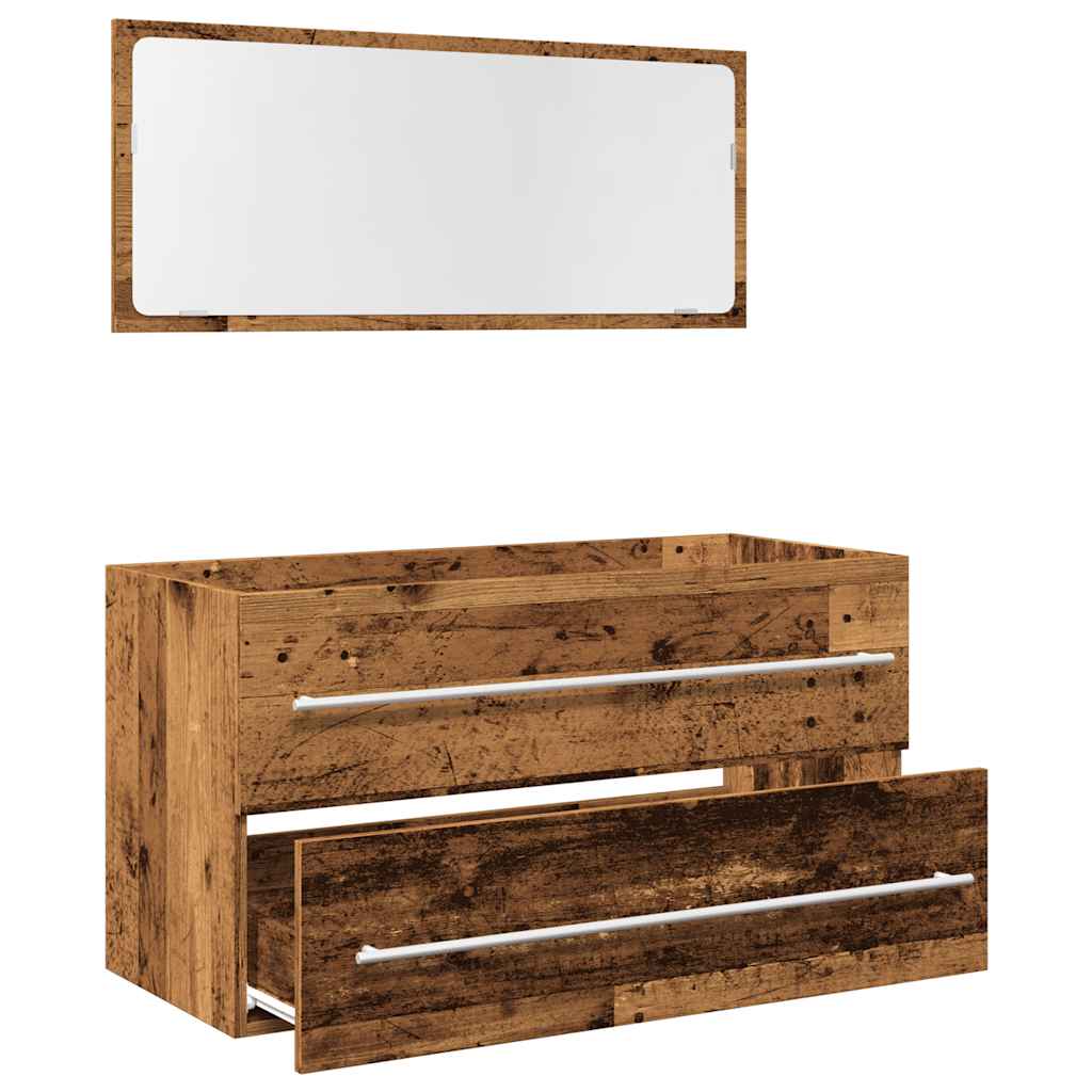 2Dílná Koupelnová Sestava Old Wood Kompozitní Dřevo