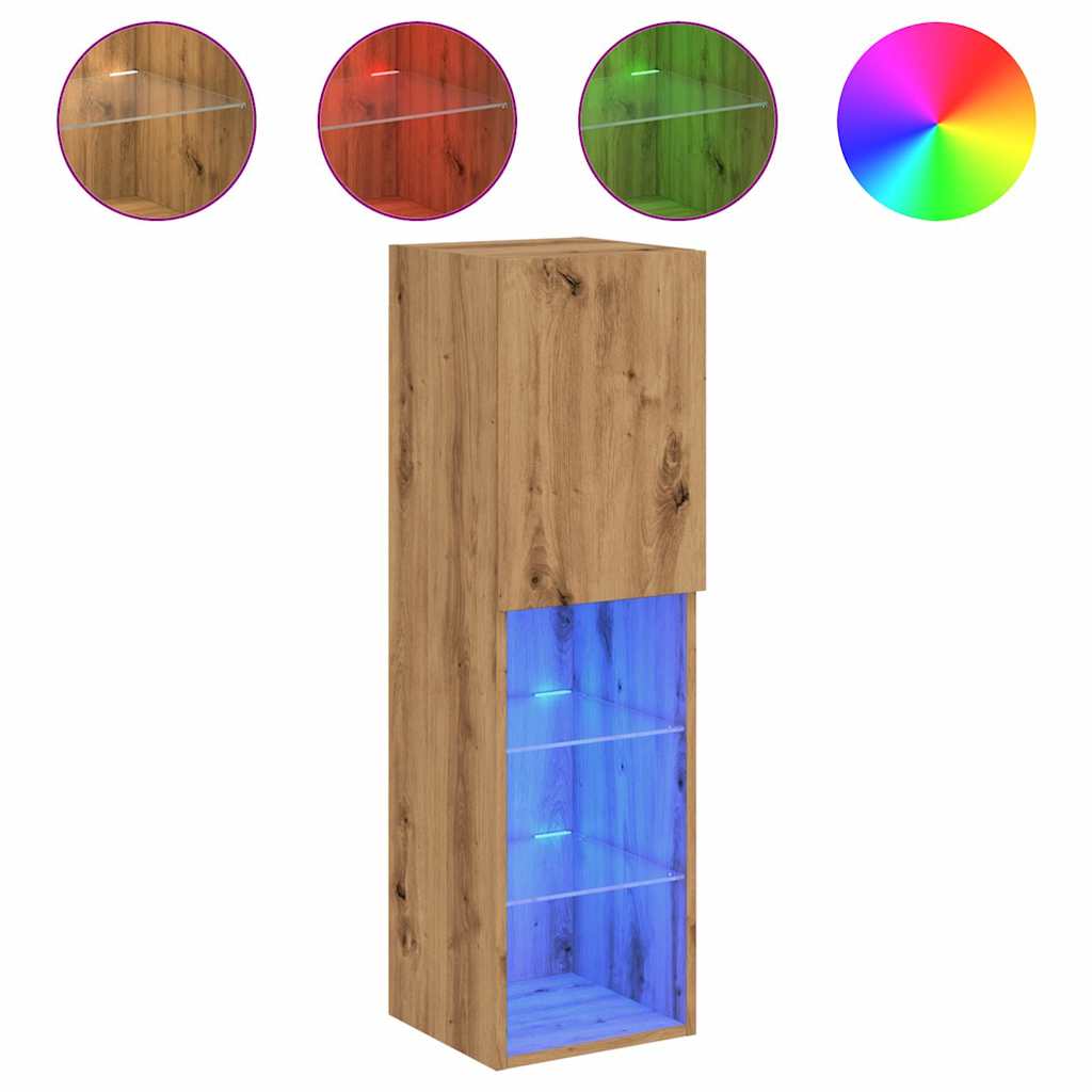 Tv Skříňka S Led Osvětlením 30,5 X 30 X Dub Artisan