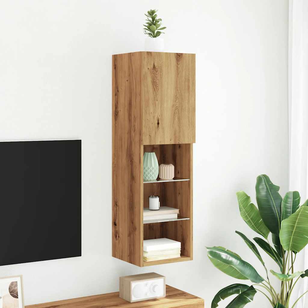 Tv Skříňka S Led Osvětlením 30,5 X 30 X Dub Artisan