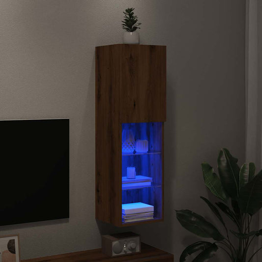 Tv Skříňka S Led Osvětlením 30,5 X 30 X Dub Artisan