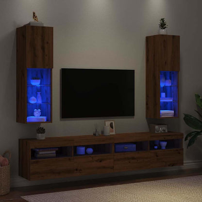 Tv Skříňka S Led Osvětlením 30,5 X 30 X Dub Artisan