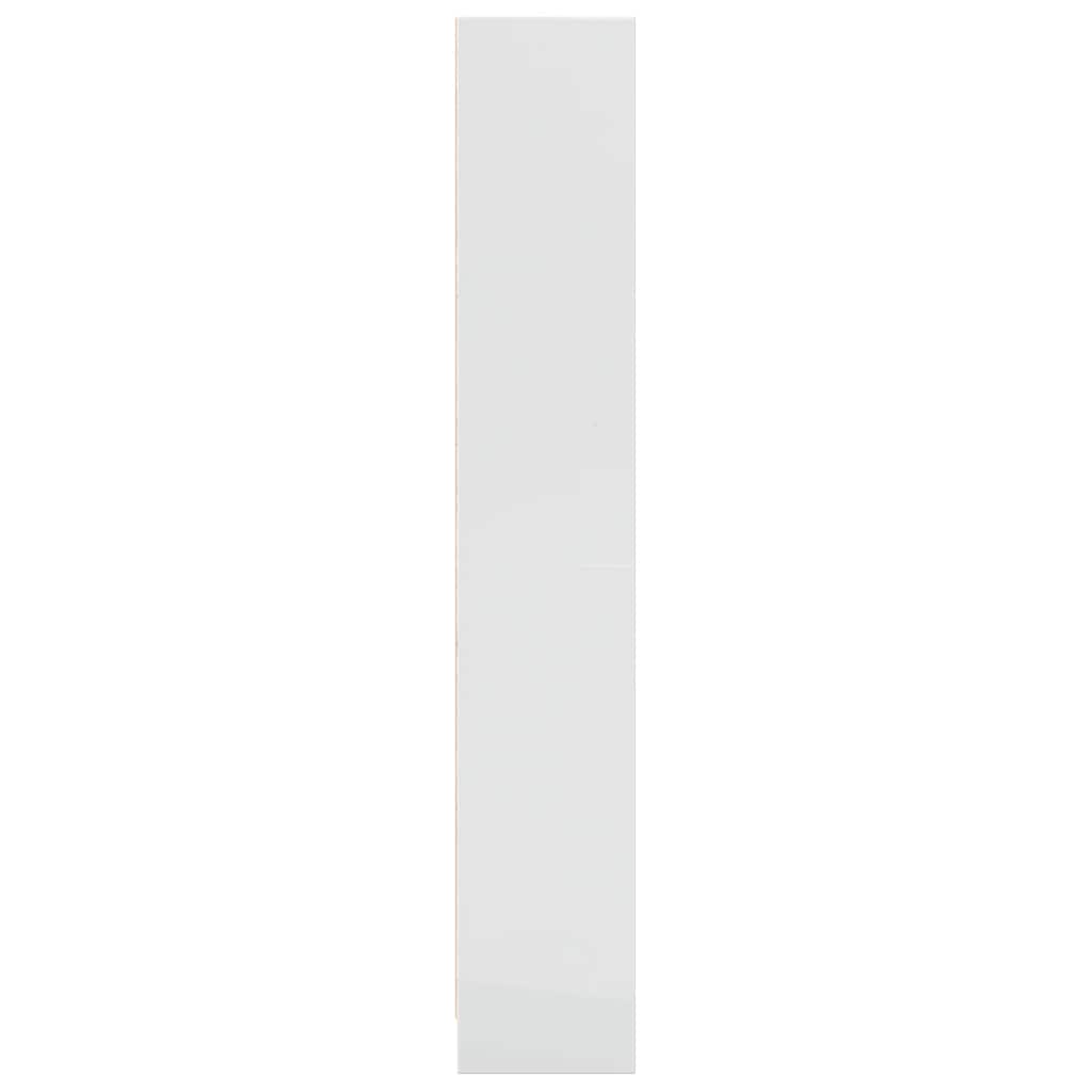 Knihovna Bílá S Vysokým Leskem 60X24X143 Cm Kompozitní Dřevo