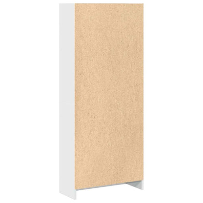 Knihovna Bílá S Vysokým Leskem 60X24X143 Cm Kompozitní Dřevo