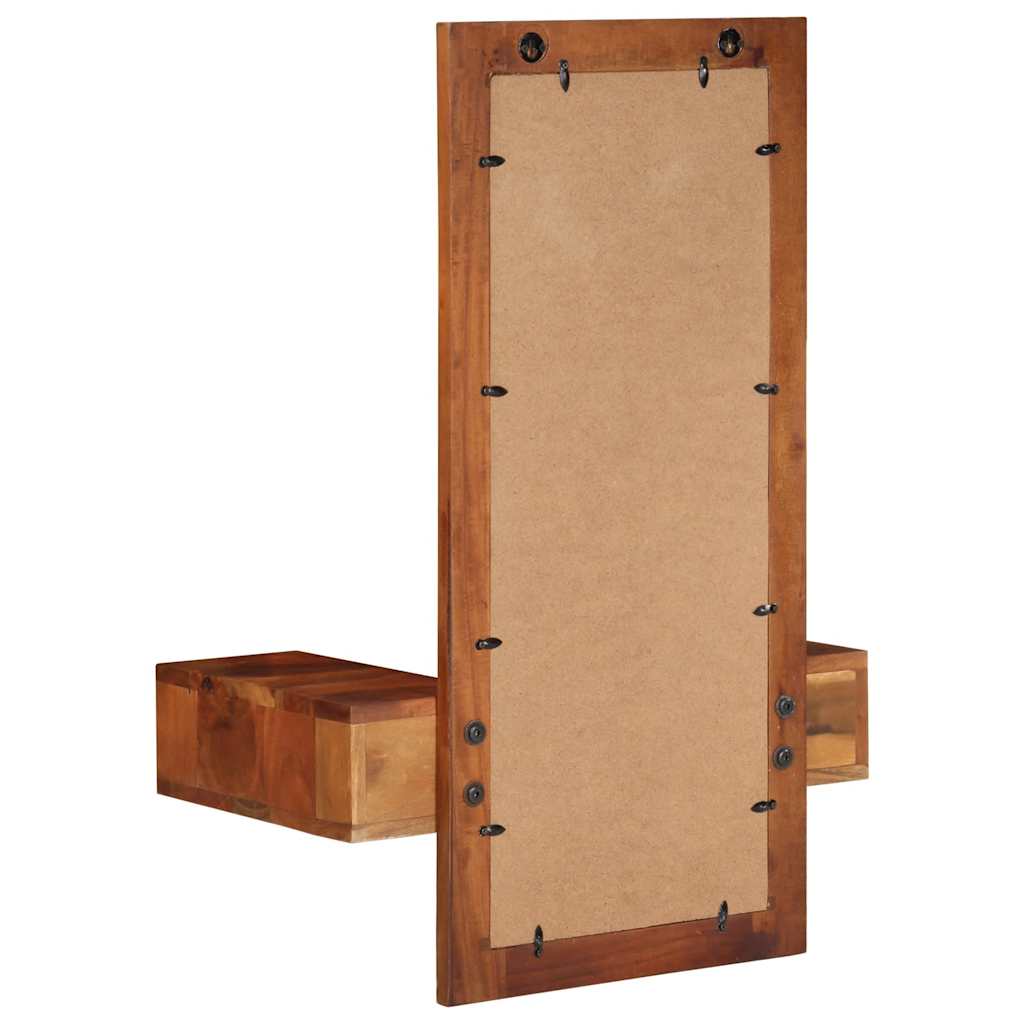 Nástěnné Zrcadlo Se Zásuvkami 60X33X90Cm Masivní Akáciové Dřevo