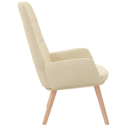 Relaxační Židle Krémová Textil