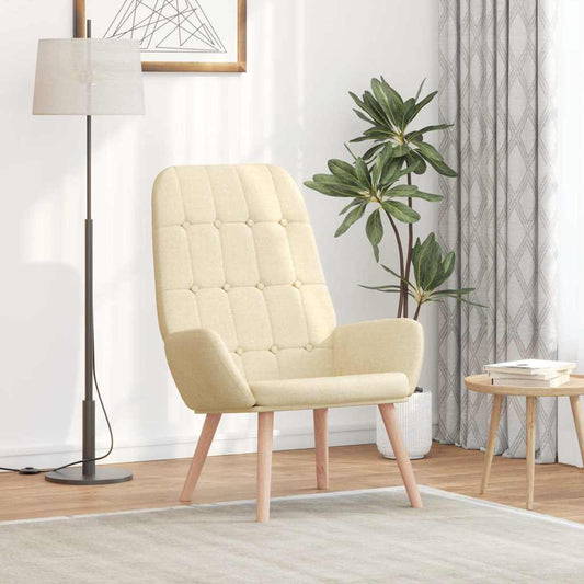 Relaxační Židle Krémová Textil