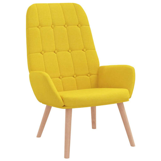 Relaxační Židle Světle Žlutá Textil