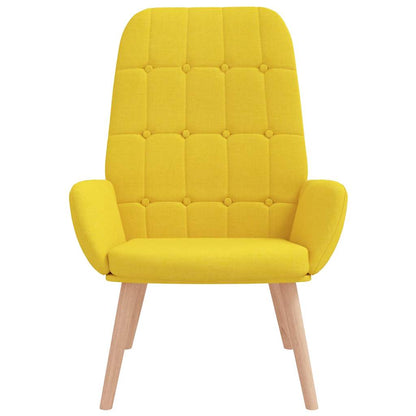 Relaxační Židle Světle Žlutá Textil