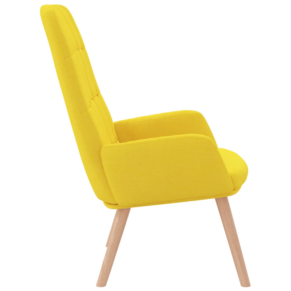 Relaxační Židle Světle Žlutá Textil