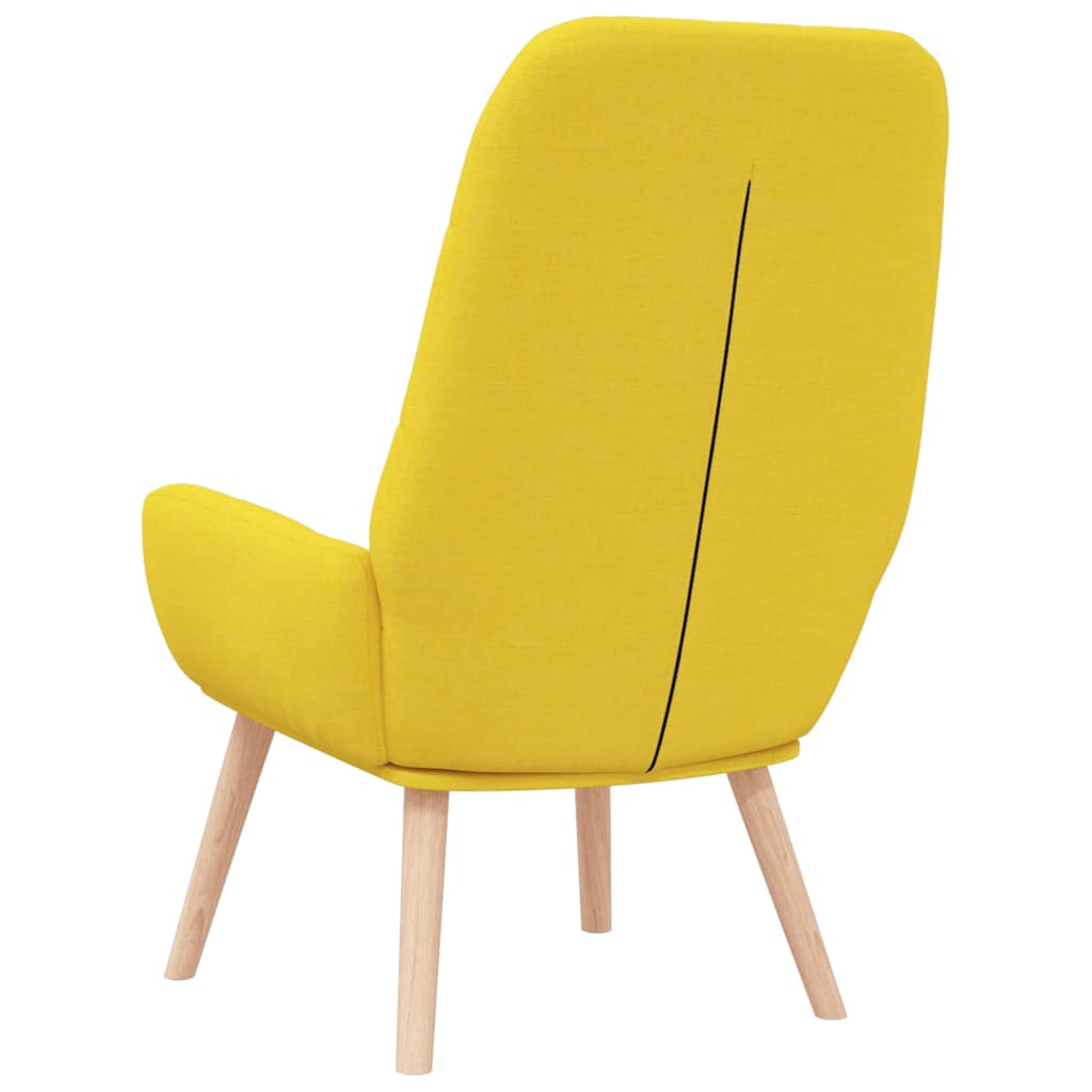 Relaxační Židle Světle Žlutá Textil