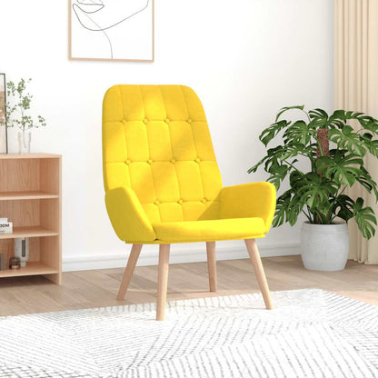 Relaxační Židle Světle Žlutá Textil