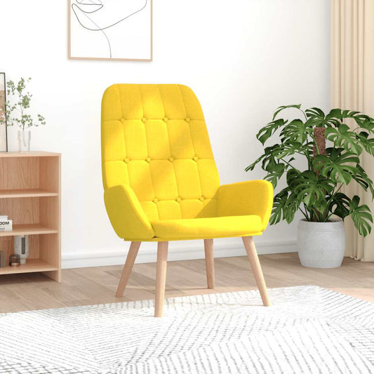 Relaxační Židle Světle Žlutá Textil