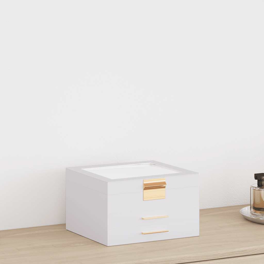 Šperkovnice Třívrstvá Bílá 23X20,5X14 Cm Růžová