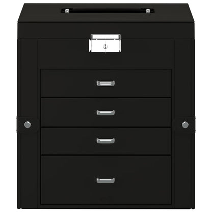 Šperkovnice 5-Vrstvá Se Zrcadlem Uzamykatelná Černá