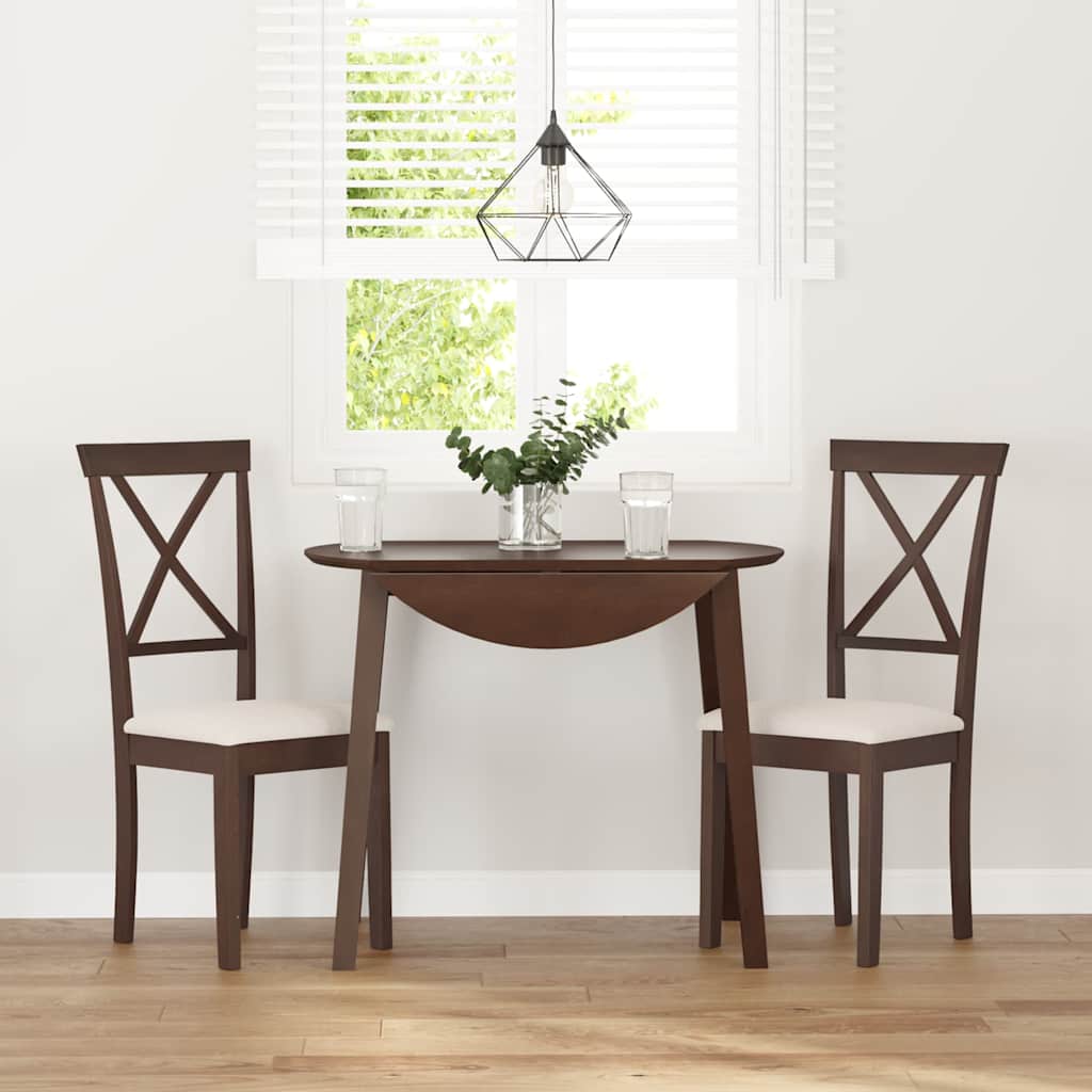 Jídelní Židle S Polštáři 2 Ks Hnědá Masivní Dřevěná Guma