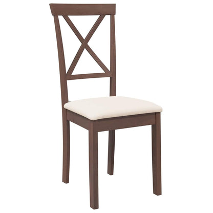 Jídelní Židle S Polštáři 2 Ks Hnědá Masivní Dřevěná Guma