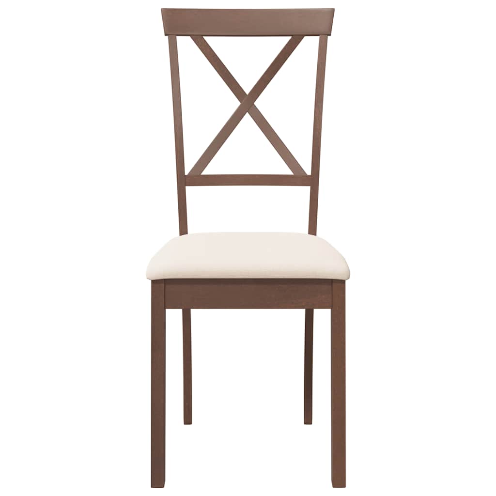 Jídelní Židle S Polštáři 2 Ks Hnědá Masivní Dřevěná Guma