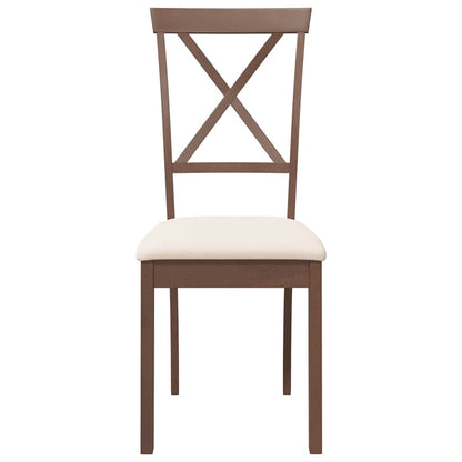 Jídelní Židle S Polštáři 2 Ks Hnědá Masivní Dřevěná Guma