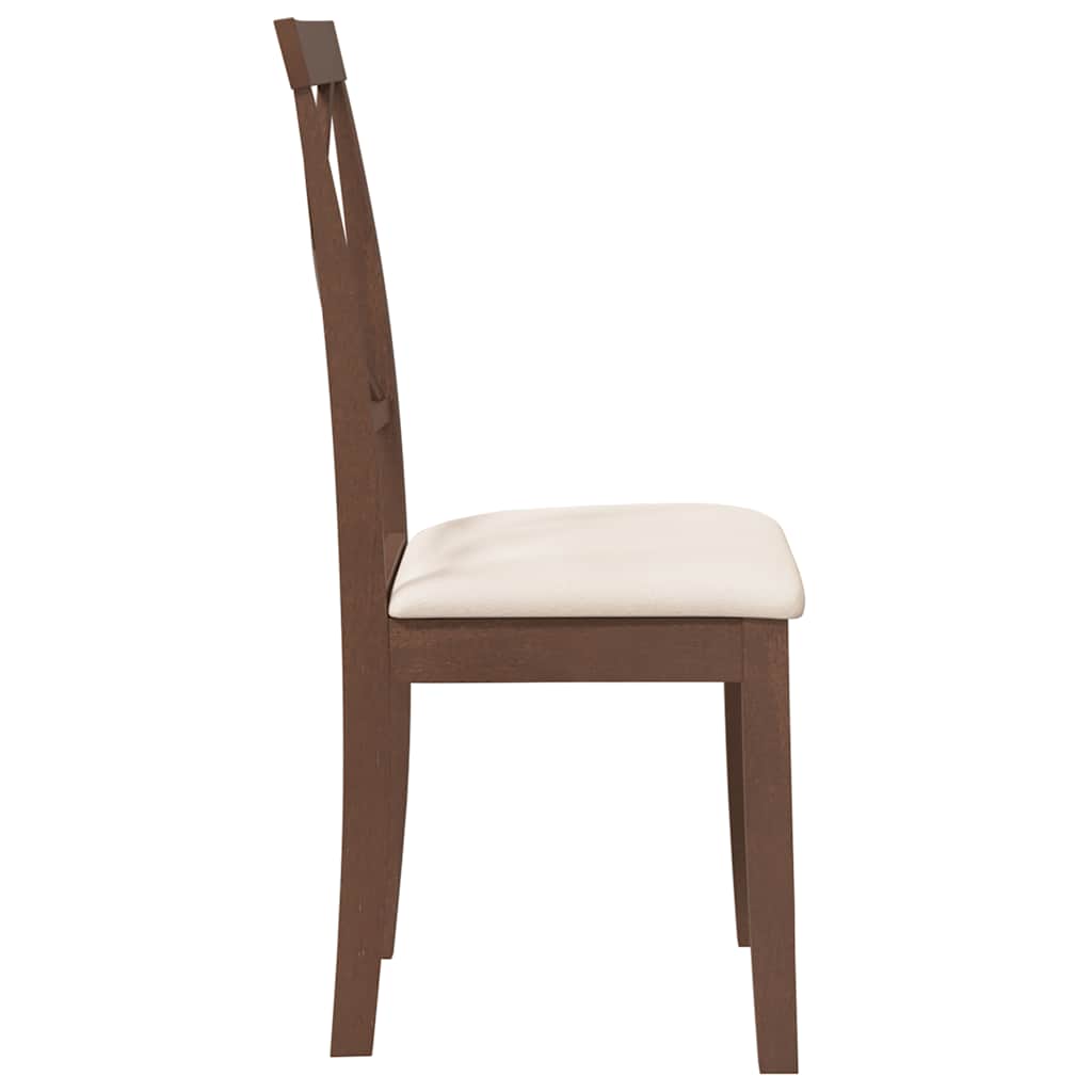 Jídelní Židle S Polštáři 2 Ks Hnědá Masivní Dřevěná Guma