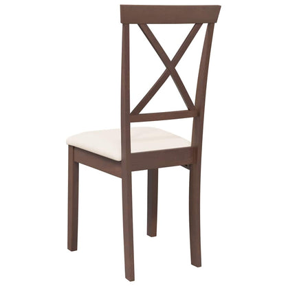 Jídelní Židle S Polštáři 2 Ks Hnědá Masivní Dřevěná Guma