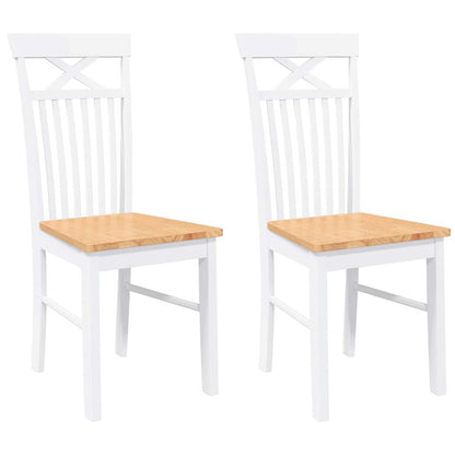Jídelní Židle 2 Ks Bílé Masivní Dřevo Gumové