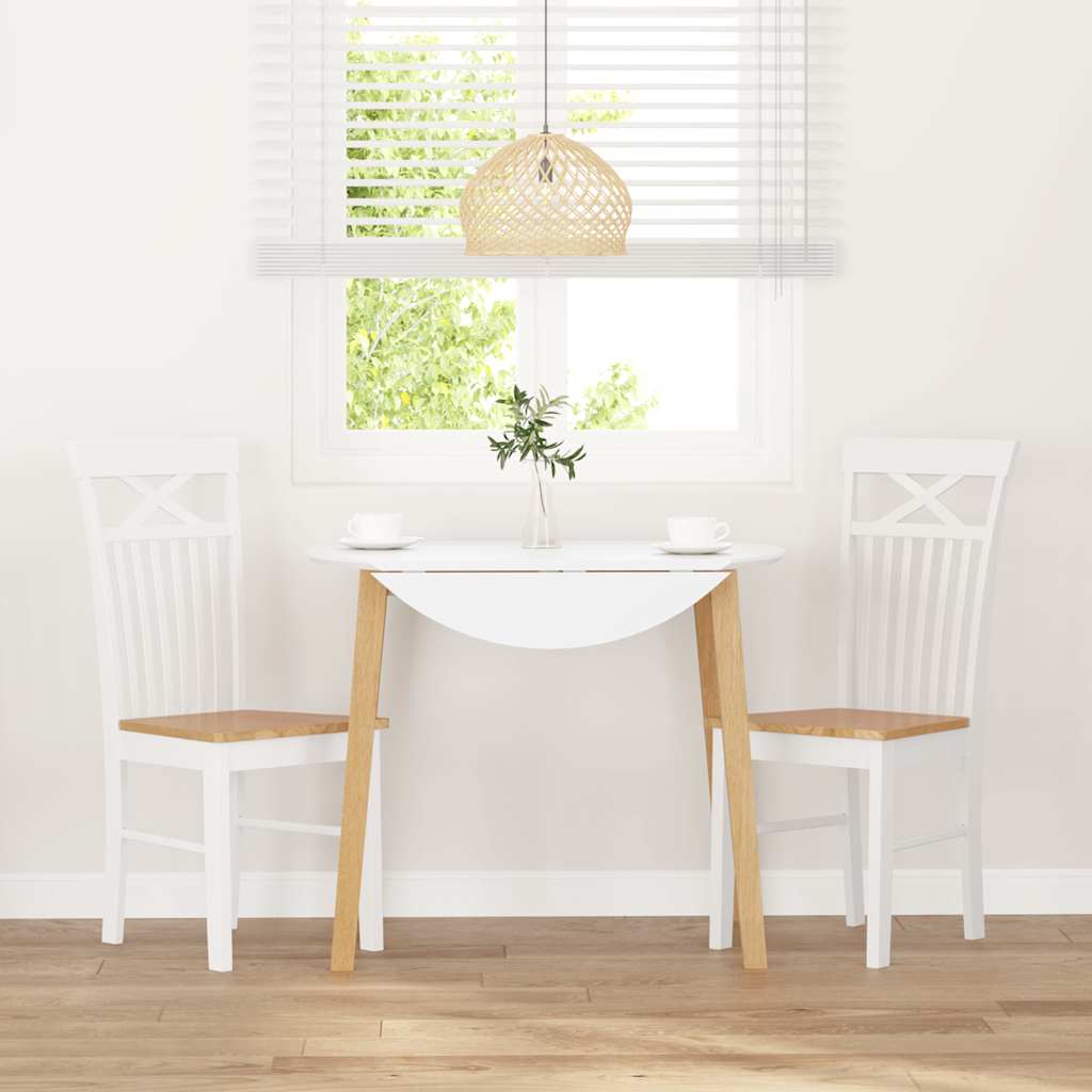 Jídelní Židle 2 Ks Bílé Masivní Dřevo Gumové