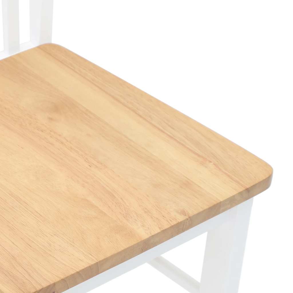 Jídelní Židle 2 Ks Bílé Masivní Dřevo Gumové