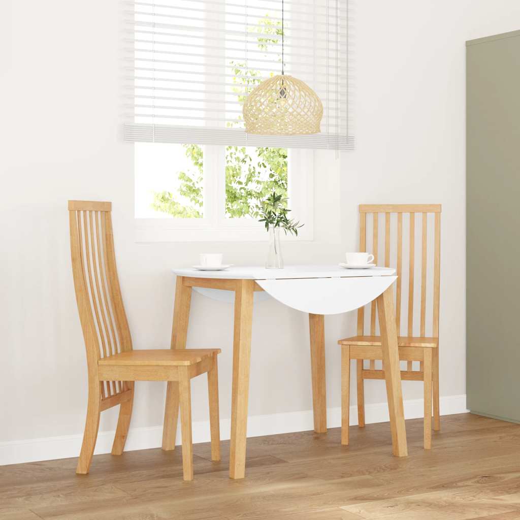 Jídelní Židle S Polštáři 2 Ks Bílé Masivní Dřevo Gumové