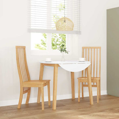 Jídelní Židle S Polštáři 2 Ks Bílé Masivní Dřevo Gumové