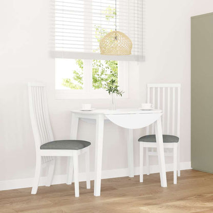 Jídelní Židle S Polštáři 2 Ks Bílé Masivní Dřevo Gumové