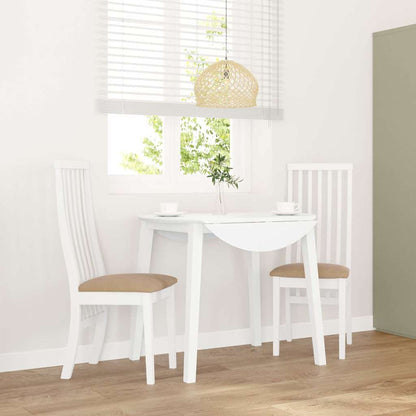 Jídelní Židle S Polštáři 2 Ks Bílé Masivní Dřevo Gumové