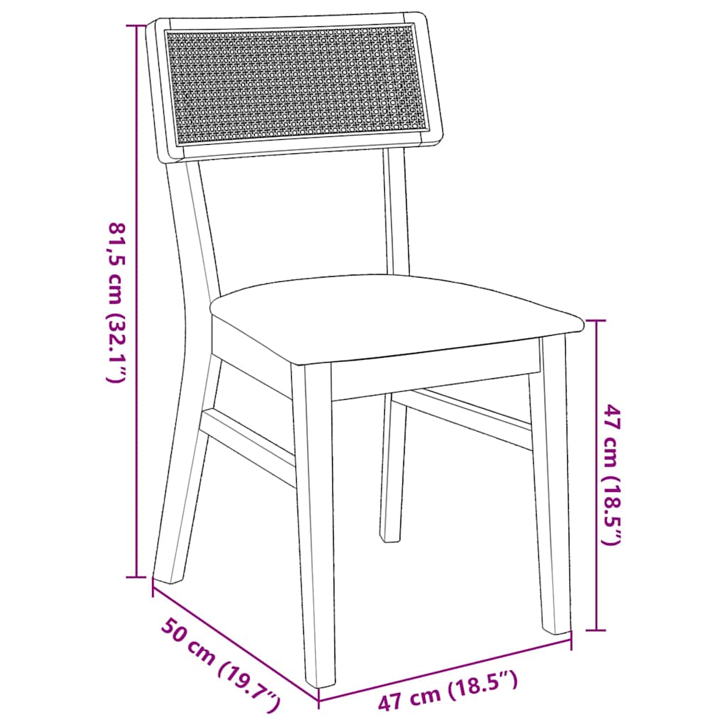 Jídelní Židle S Polštáři 2 Ks Hnědá Masivní Dřevěná Guma