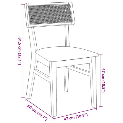Jídelní Židle S Polštáři 2 Ks Hnědá Masivní Dřevěná Guma