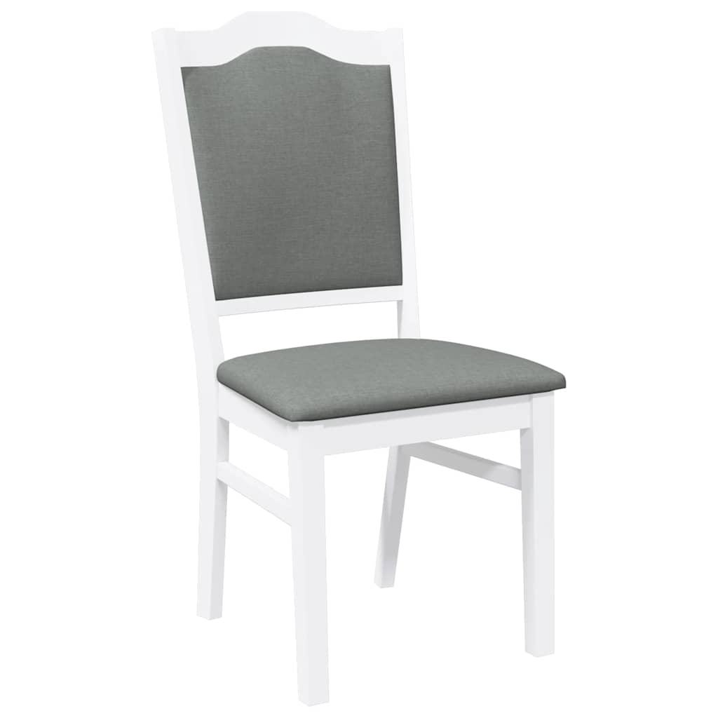 Jídelní Židle S Polštáři 2 Ks Bílé Masivní Dřevo Guma