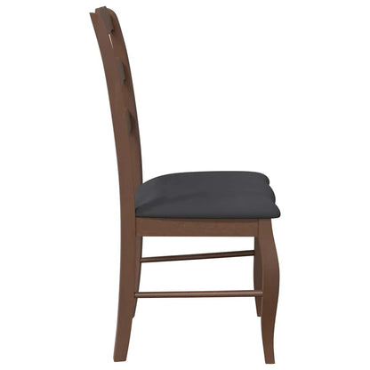 Jídelní Židle S Polštáři 2 Ks Hnědé Masivní Dřevo Guma
