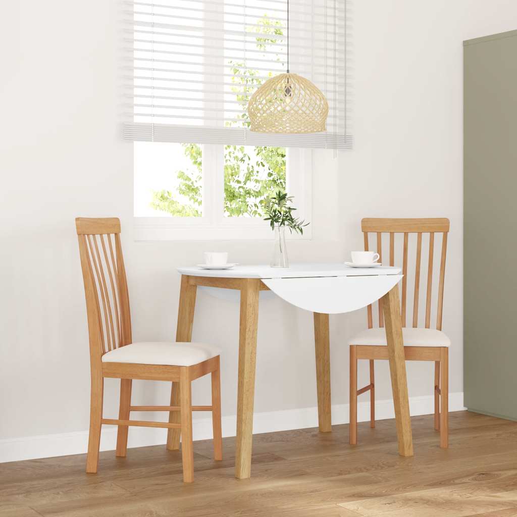 Jídelní Židle 2 Ks Bílé Masivní Dřevo Gumové