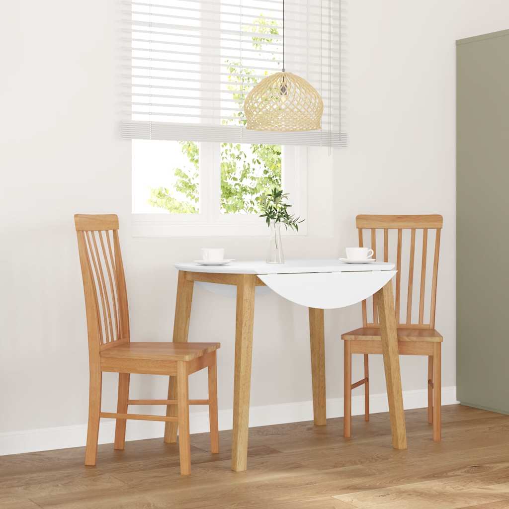 Jídelní Židle 2 Ks Bílé Masivní Dřevo Gumové