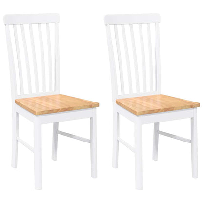 Jídelní Židle 2 Ks Bílé Masivní Dřevo Gumové