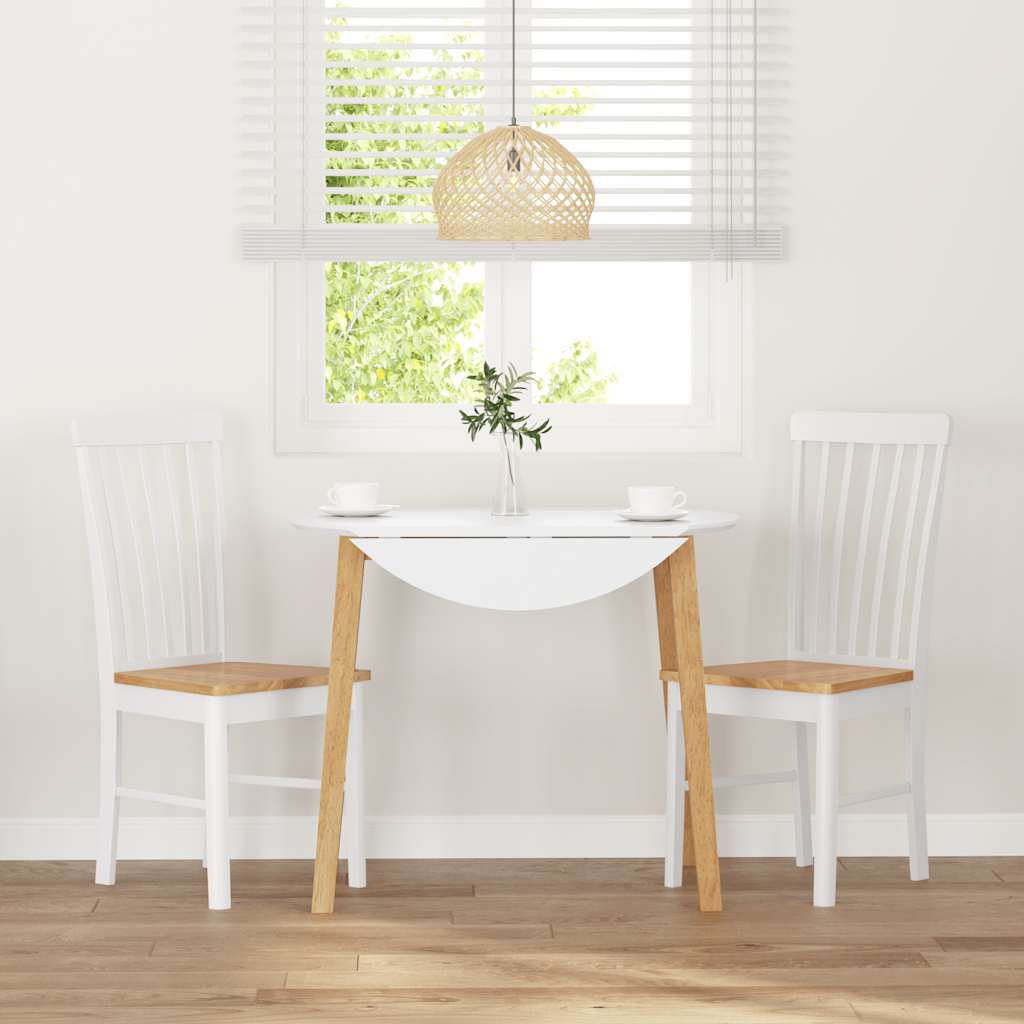 Jídelní Židle 2 Ks Bílé Masivní Dřevo Gumové