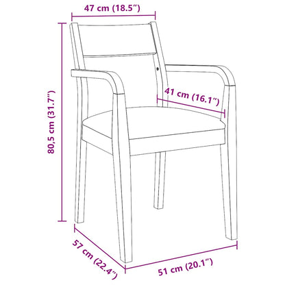 Jídelní Židle S Polštáři 2 Ks Hnědá Masivní Dřevěná Guma