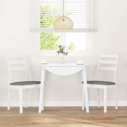 Jídelní Židle S Polštáři 2 Ks Bílé Masivní Dřevo Gumové