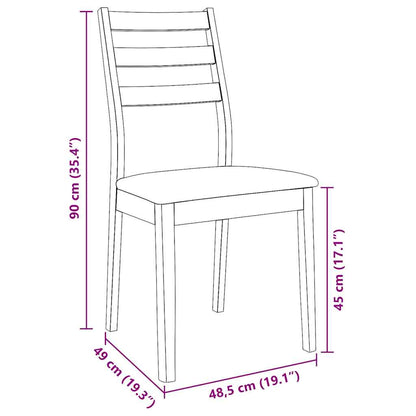 Jídelní Židle S Polštáři 2 Ks Bílé Masivní Dřevo Gumové