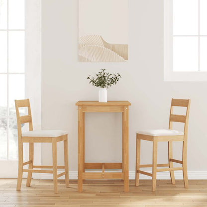 Barové Stoličky 2 Ks Bílé Masivní Dřevo Gumové