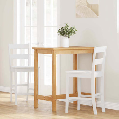 Barové Stoličky 2 Ks Bílé Masivní Dřevo Gumové