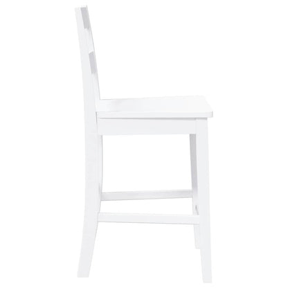 Barové Stoličky 2 Ks Bílé Masivní Dřevo Gumové
