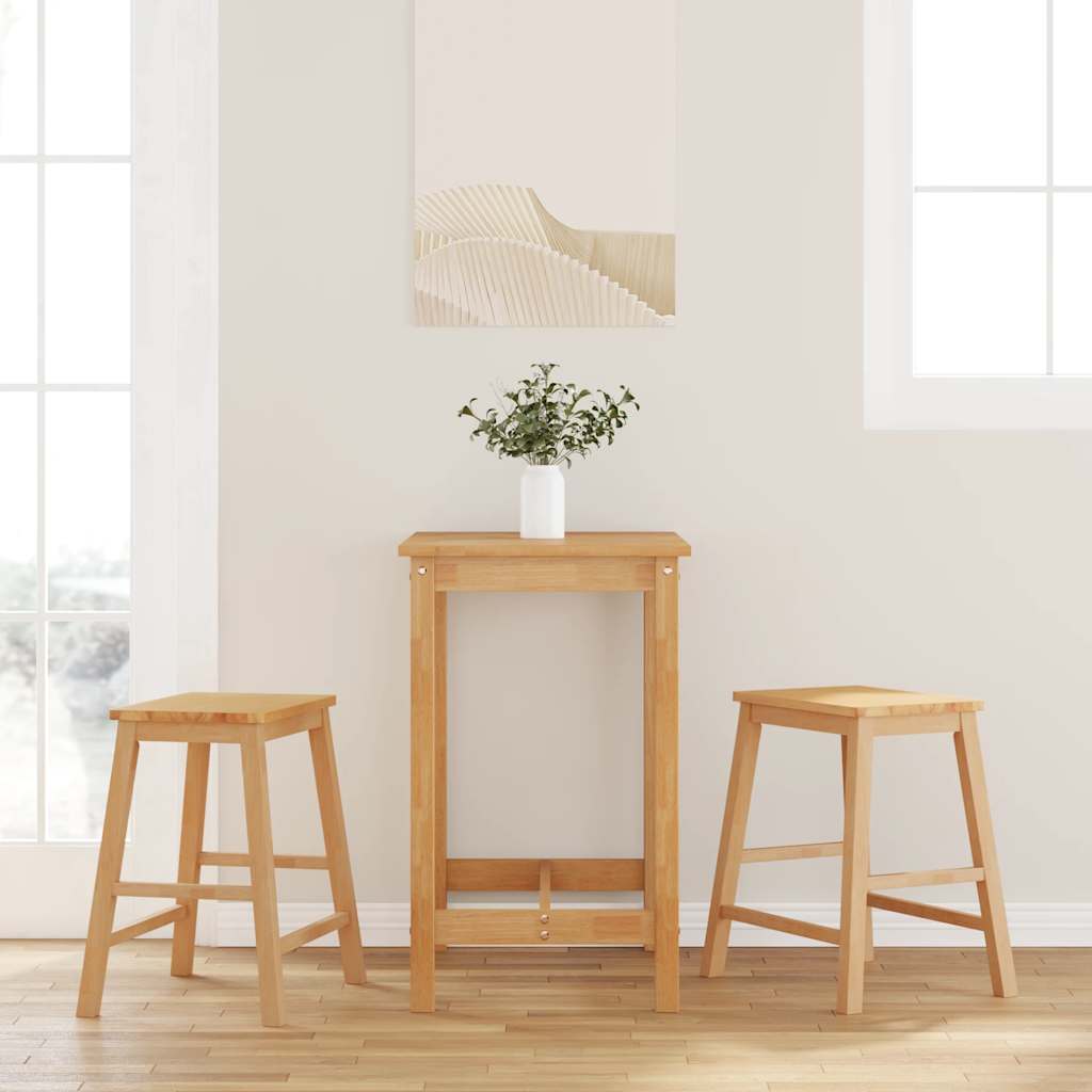 Barové Židle S Polštáři 2 Ks Hnědé Masivní Dřevo Guma