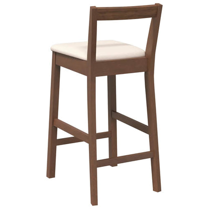 Barové Stoličky S Polštáři 2 Ks Hnědé Masivní Dřevo Guma